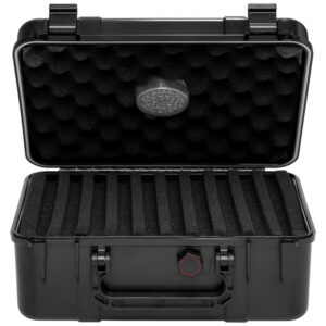 Humidor de Viagem Xikar Preto 40 Charutos com Umidificador Magnético Resistente à Água Modelo 250Xi