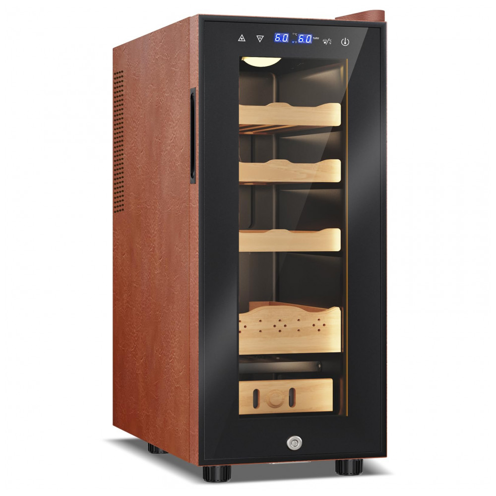Gabinete Humidor Elétrico Velivi Preto com Controle Digital de Temperatura e Umidade 35 Litros 115V