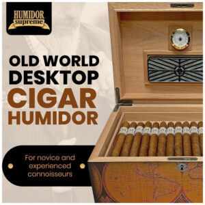 Humidor de Charutos Quality Importers Nogueira Antique Cedro Espanhol 100 Charutos