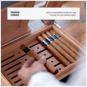 Umidor para Charutos Aroma360 Madeira Elegante Divisor Ajustável Bandeja Removível
