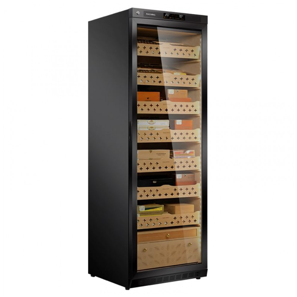 Humidor Eletrônico Raching Preto 1.500 Charutos Controle de Clima 110V