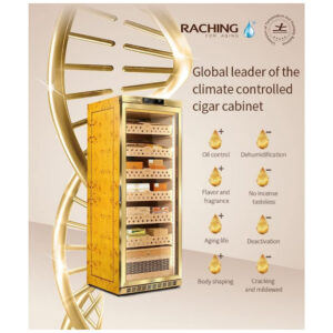 Humidor Eletrônico Raching Preto 1.500 Charutos Controle de Clima 110V