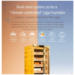 Humidor Eletrônico Raching Preto 1.500 Charutos Controle de Clima 110V