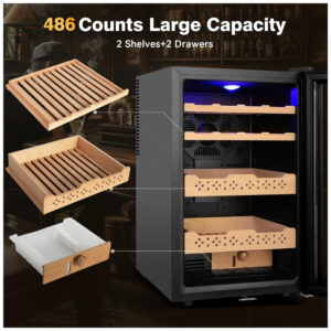 Humidor Elétrico FoMup FM70CH 9 Preto 70L com Controle Temperatura e Umidade 115V
