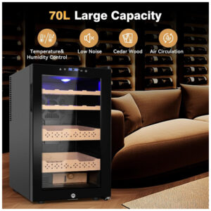 Humidor Elétrico FoMup FM70CH 9 Preto 70L com Controle Temperatura e Umidade 115V