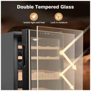 Humidor Elétrico FoMup FM70CH 9 Preto 70L com Controle Temperatura e Umidade 115V
