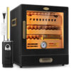 Humidor de Mesa COOL KNIGHT Preto com LED 80 100 Charutos Cedro Espanhol Higrômetro