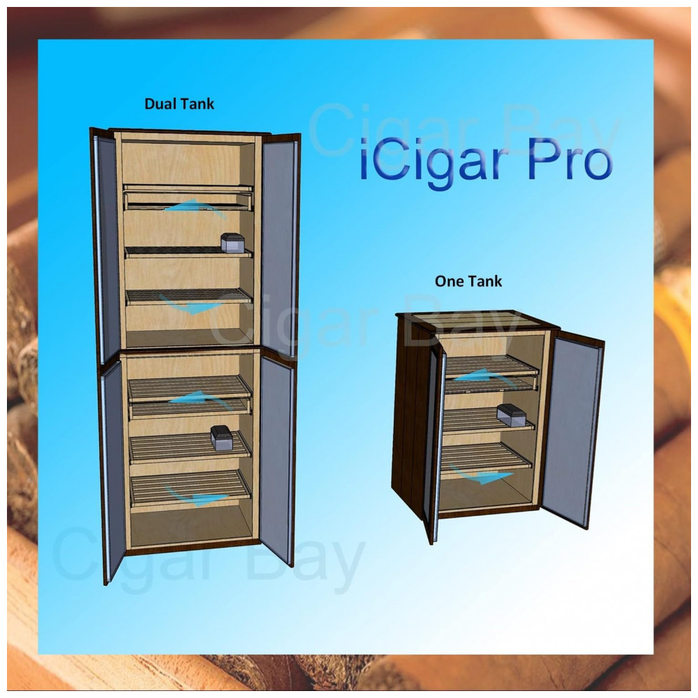 Sistema Umidificador Eletrônico Le Veil iCigar Pro Preto para Gabinete de Charutos 110V