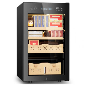 Humidor Elétrico Mirfee Preto 65L Sistema de Controle de Temperatura e Umidade 110V