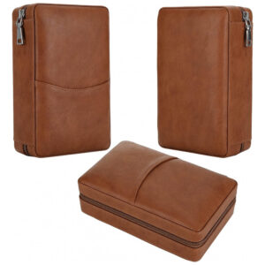Humidor de Viagem CiTree Marrom Cedro e Couro com Kit Acessórios