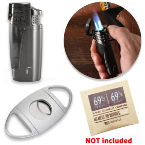 Humidor de Viagem CiTree Marrom Cedro e Couro com Kit Acessórios