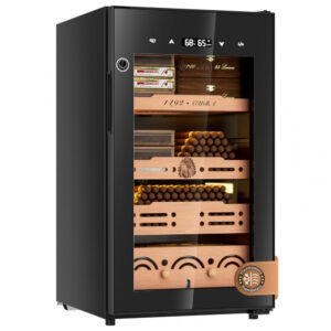 Humidor Elétrico FANKAI Preto Para 600 Charutos com Sistema de Controle de Temperatura e Umidade 75L 110V