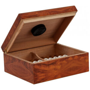 Humidor Orleans Group Marrom Capacidade 40 Charutos Acabamento Burl com Umidificador