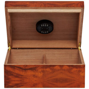 Humidor Orleans Group Marrom Capacidade 40 Charutos Acabamento Burl com Umidificador