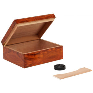 Humidor Orleans Group Marrom Capacidade 40 Charutos Acabamento Burl com Umidificador