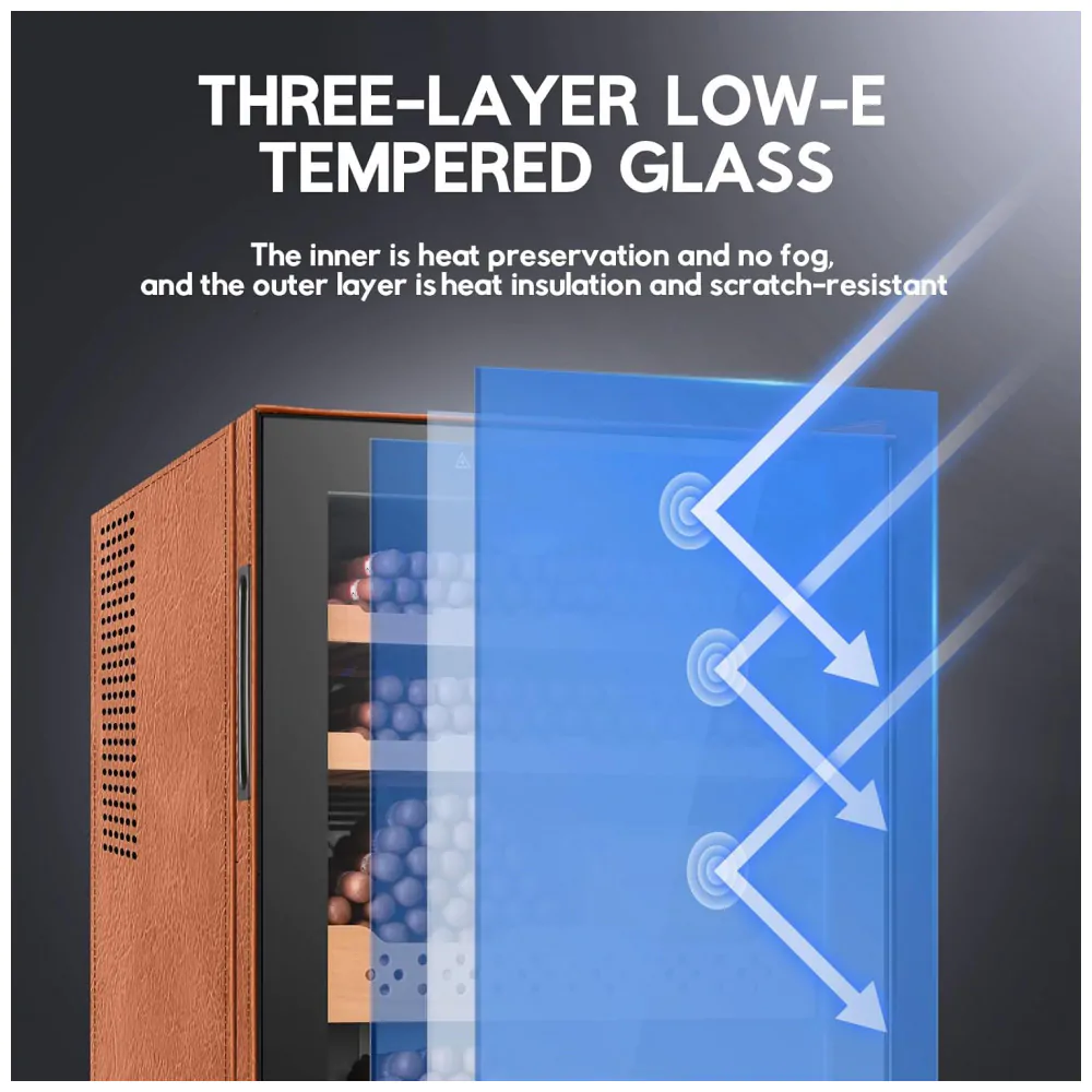 Adega para Charutos Tylza 70L Marrom com Controle Automático de Temperatura e Umidade 115V