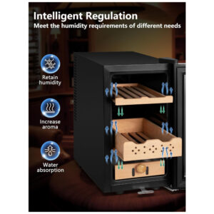Humidor Elétrico RLPI Preto 25L com Controle de Temperatura e Umidade 115V