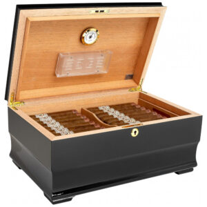 Caixa Humidor Humidor Supreme Preto Piano Madeira Bubinga 85 135 Charutos