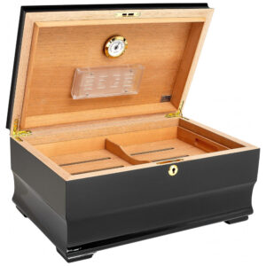Caixa Humidor Humidor Supreme Preto Piano Madeira Bubinga 85 135 Charutos