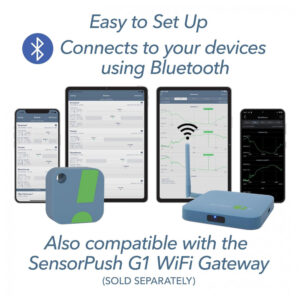 Sensor de Temperatura e Umidade SensorPush HT1 Azul Smart Bluetooth com App de Monitoramento