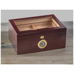 Humidor Berkeley Prestige Import Group Cereja Tampa de Vidro Capacidade 100 Charutos Higrômetro Digital
