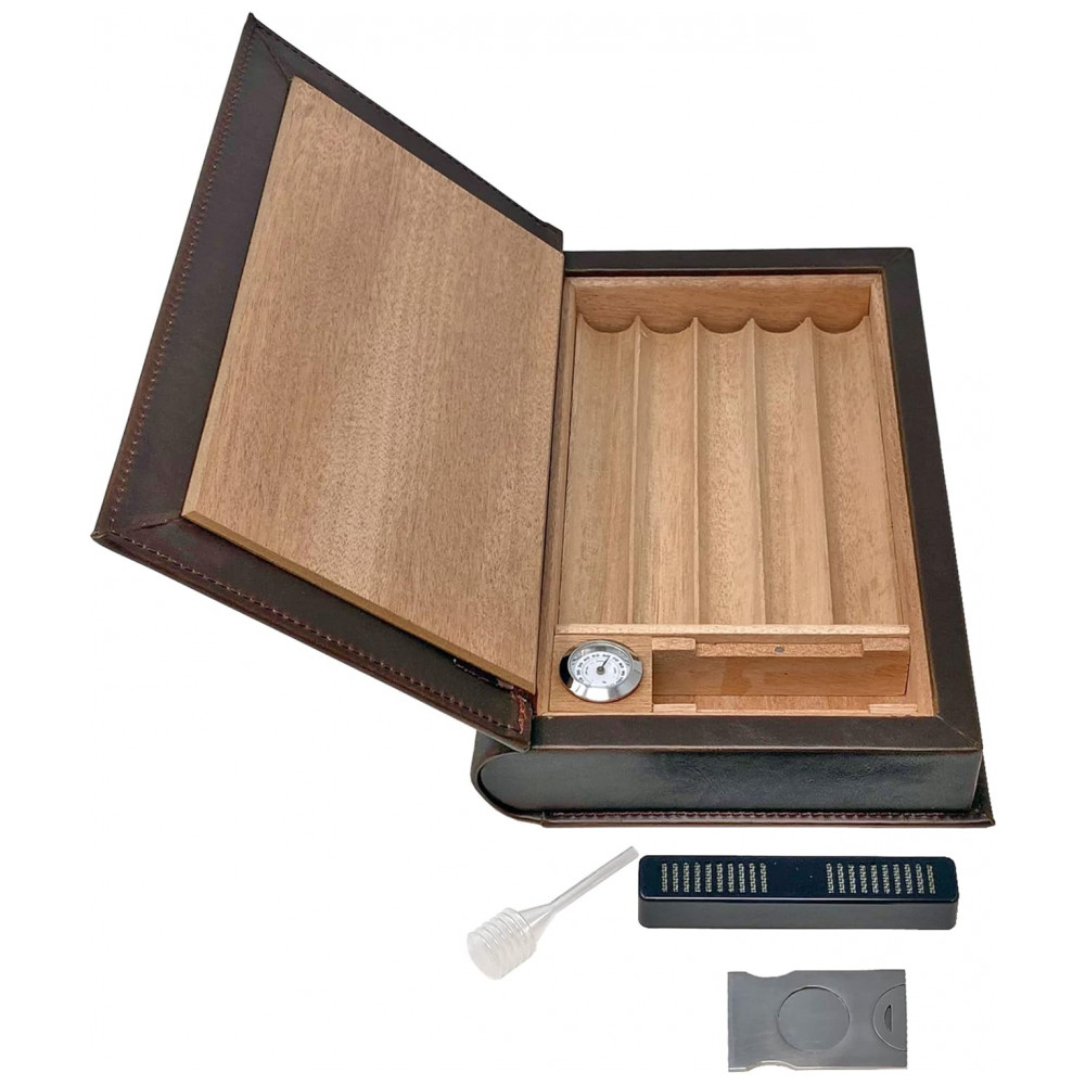 Humidor Portátil Prestige Import Group Marrom The Novelist Design Livro até 10 Charutos