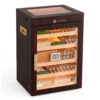Humidor para Charutos GLENCREAG Marrom Avermelhado 250 Charutos Digital com Higrômetro
