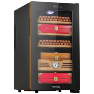 Humidor Elétrico VEVOR 48L Preto 350 Charutos Controle de Temperatura 110V