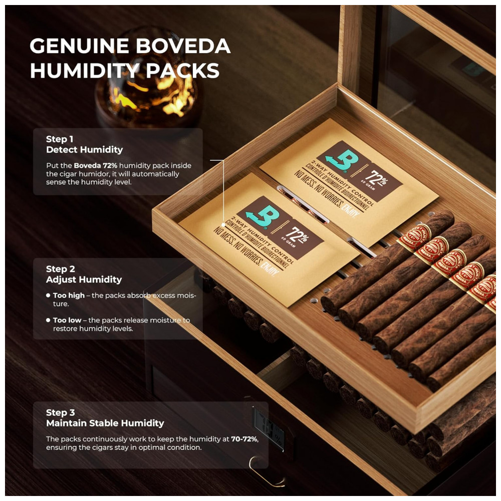 Humidor Woodronic Preto com Higrômetro Digital e Vedação Hermética para 50 80 Charutos