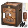 Humidor para Charutos Usewire Madeira Nogueira com LED 80 Charutos Sistema Duplo de Umidificação