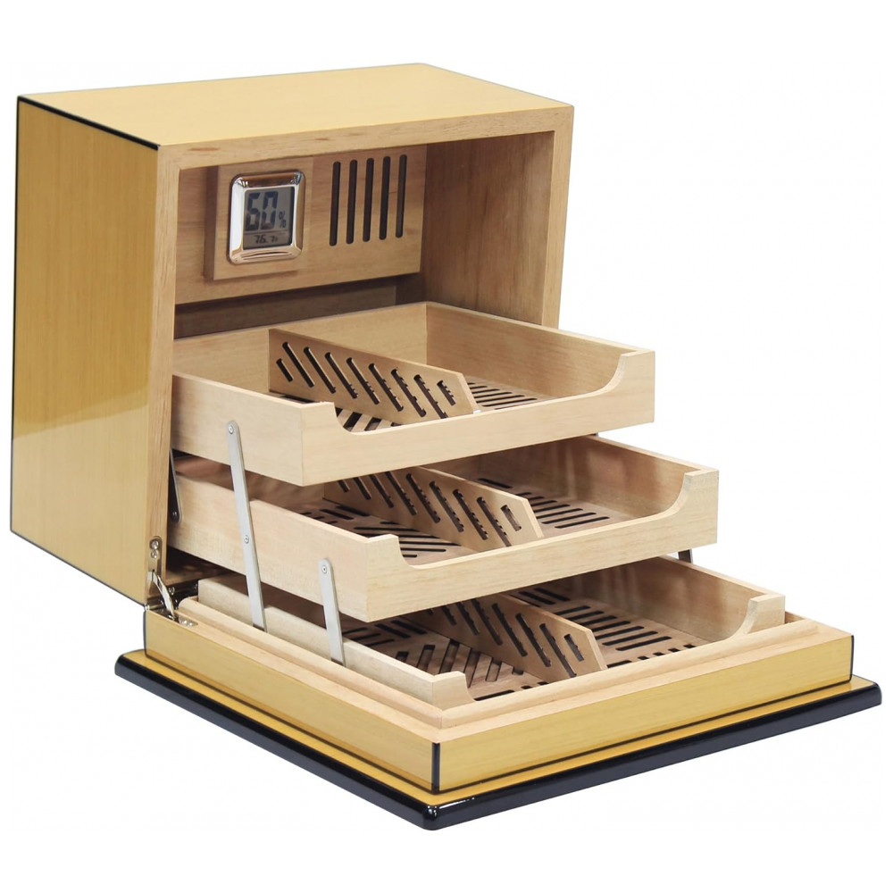 Humidor Prestige Import Group Castanho Capacidade para 150 Charutos Sistema Multi Camadas