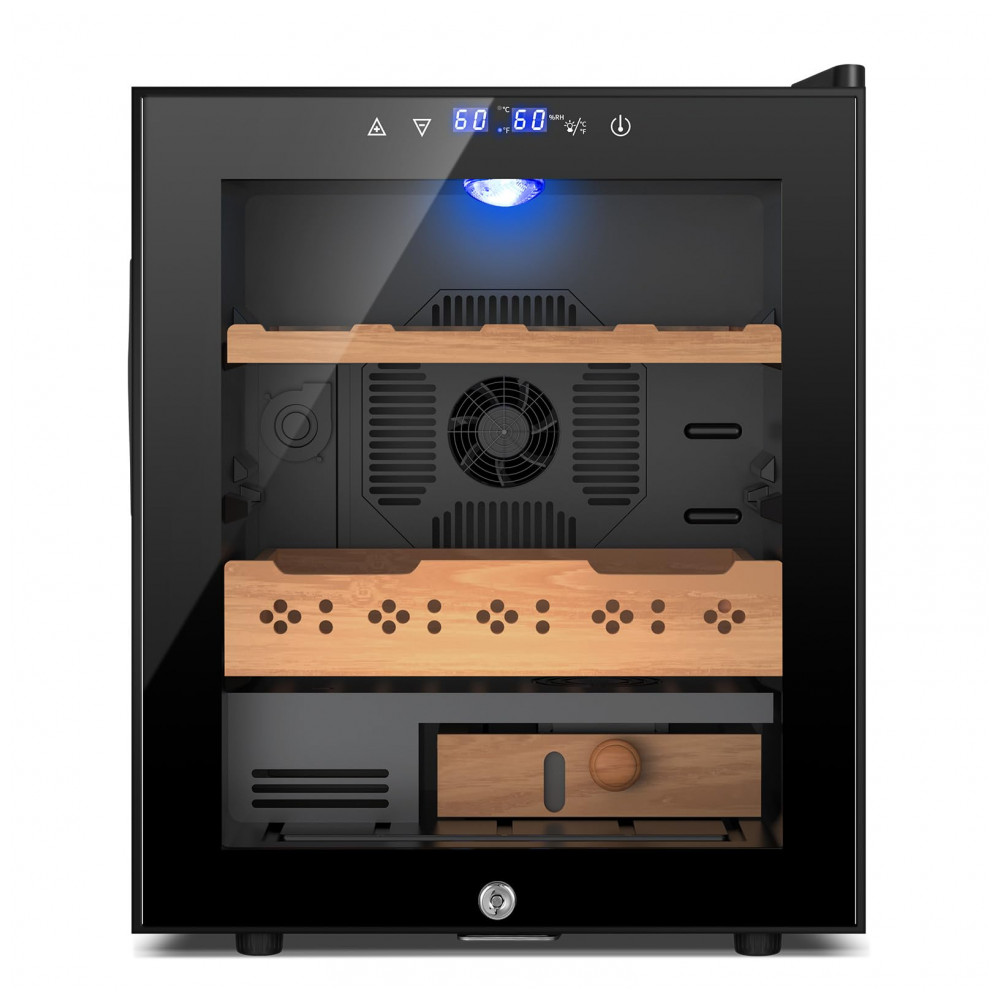 Humidor Elétrico Velieta Preto 50L Controle Digital Temperatura e Umidade 115V