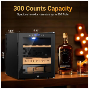 Humidor Elétrico Velieta Preto 50L Controle Digital Temperatura e Umidade 115V
