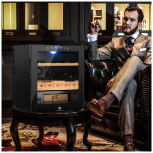 Humidor Elétrico Velieta Preto 50L Controle Digital Temperatura e Umidade 115V