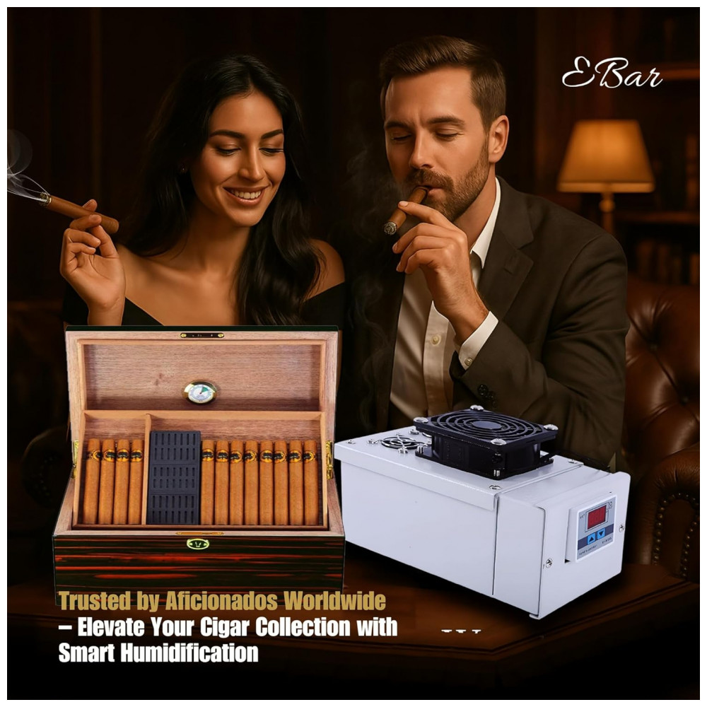 Umidificador Elétrico de Charutos Your Elegant Bar EB 200 Branco com Display LCD e Controle Automático 110V