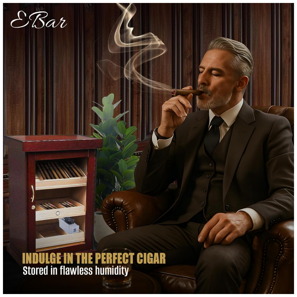 Umidificador Elétrico de Charutos Your Elegant Bar EB 200 Branco com Display LCD e Controle Automático 110V