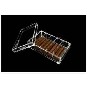 Humidor Acrílico RAW Transparente Para Charutos com Capacidade 50 a 70 Unidades
