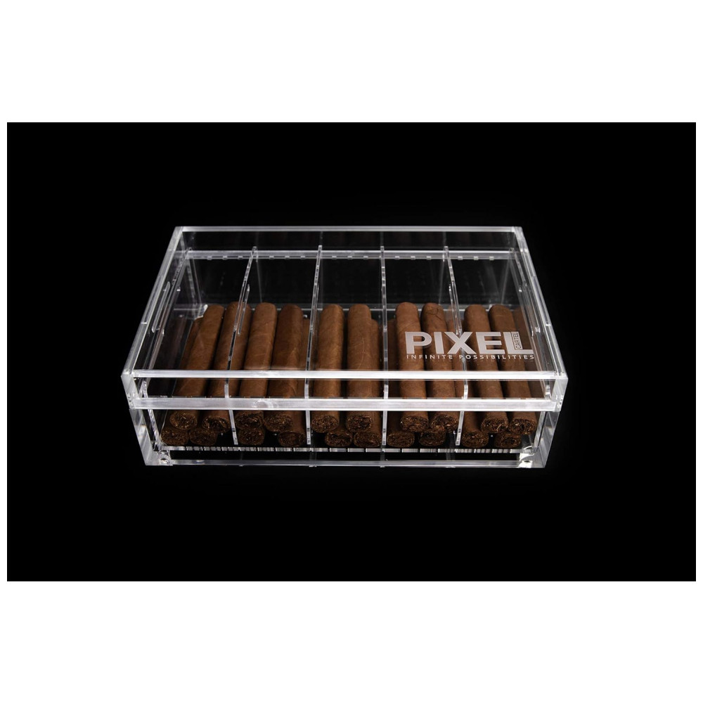 Humidor Acrílico RAW Transparente Para Charutos com Capacidade 50 a 70 Unidades
