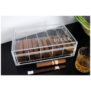 Humidor Acrílico RAW Transparente Para Charutos com Capacidade 50 a 70 Unidades