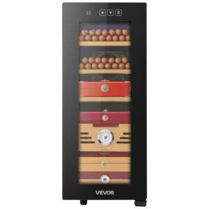 Humidor Elétrico VEVOR Preto Controle Temperatura 250 Charutos 110V