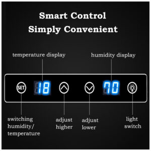 Humidor Elétrico DLYZAYE 138L com Controle Temperatura e Umidade para 1000 Charutos 110V
