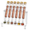 Kit Aromatizador de Charutos LIHTUN Transparente para 6 Charutos com Tubos de Vidro Borossilicato e Suporte Acrílico