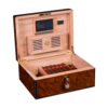 Humidor para Charutos Daniel Marshall 125 Unidades Madeira Burl com Bandeja Removível