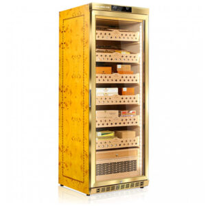 Humidor Elétrico Raching MON2800A Dourado Controle Climático 1.500 Charutos 110V