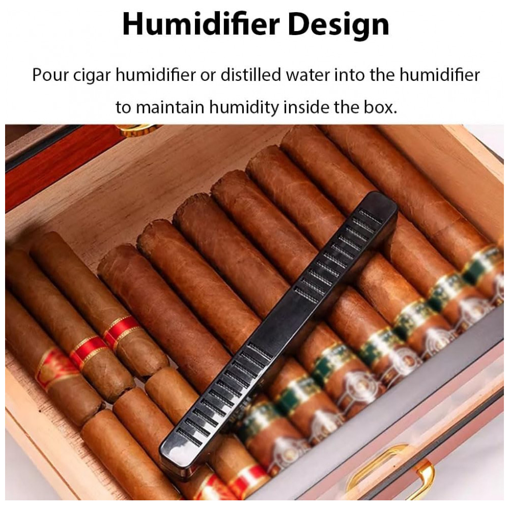 Humidor PA DABAOO Modelo B 3 Gavetas Madeira Cedro com Higrômetro Digital