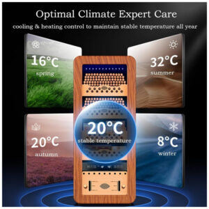 Humidor Elétrico RCJCQSR Preto com Resfriamento, Aquecimento e Controle de Umidade para 500 Charutos com Gavetas de Cedro Espanhol 110V