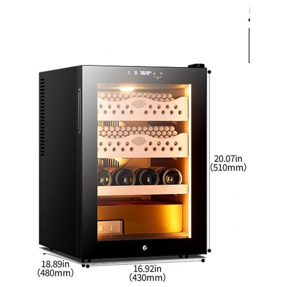 Humidor Elétrico PADCBGY 50L Preto Controle Temperatura LED 110V