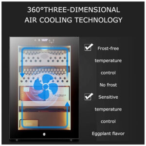 Humidor Elétrico PADCBGY 50L Preto Controle Temperatura LED 110V