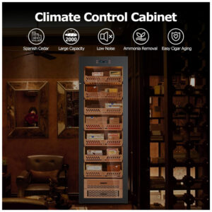 Humidor para Charutos YohTron 448L Preto com Sistema de Temperatura e Umidade Constante