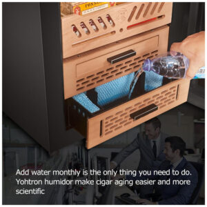 Humidor para Charutos YohTron 448L Preto com Sistema de Temperatura e Umidade Constante